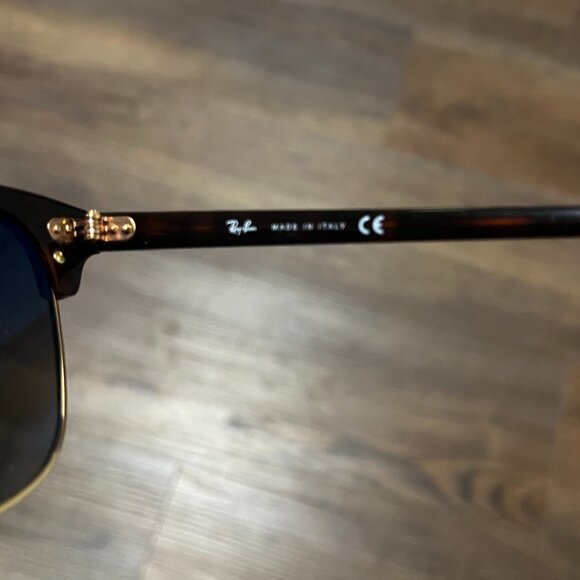 Ray-Ban Clubmaster Sunglasses - Tortoise On Gold - like new ray bans 49-21 - Picture 6 of 8